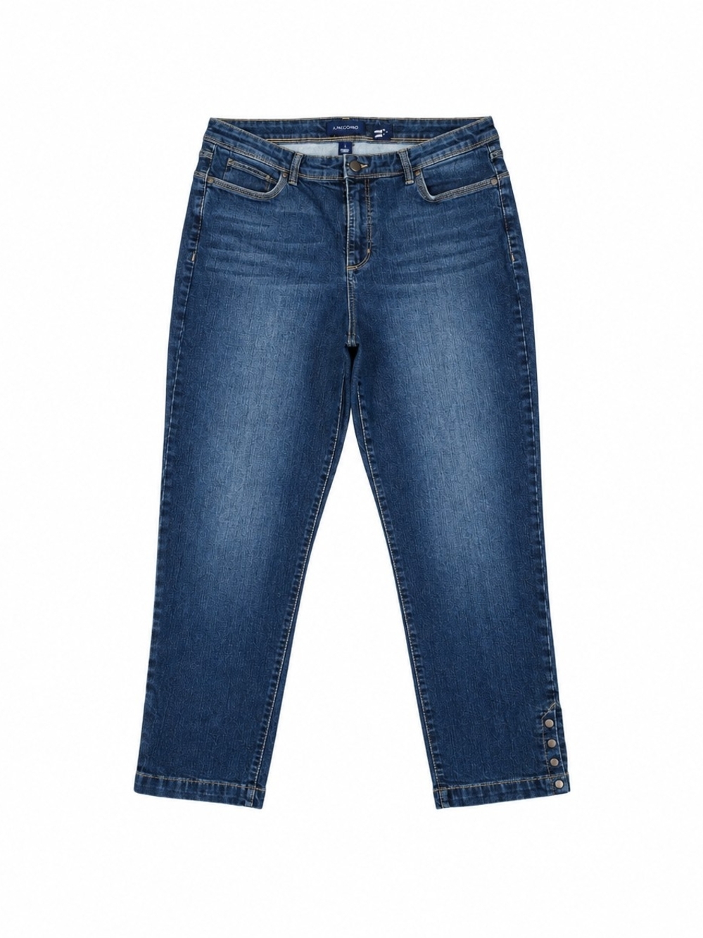 Bandolino Blue Ankle Metal Details Jeans Size 16 Stretch Dark Denim